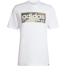 adidas Men's Camo Linear Graphic Tee T-Shirt, White, XL Tall