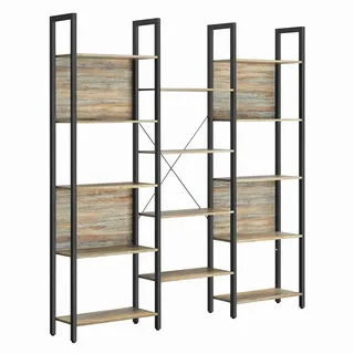 VASAGLE Bücherregal 158 x 24 x 166 cm Schwarz