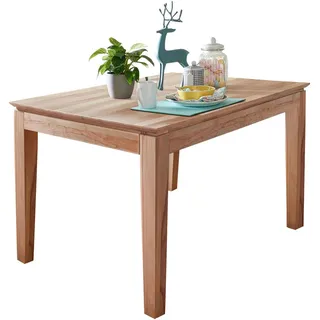 Livetastic Esstisch , Braun , Holz , Kernbuche , massiv , rechteckig , konisch, eckig , 90x75x140 cm , ausziehbar , Holzmöbel, Holztische, Esstische Holz, Massivholztische