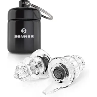 Senner ® MotoPro Gehörschutz - Ohrstöpsel Motorrad und Motorsport, leicht zu tragen und leise, vermindert Windgeräusche, Verkehr bleibt hörbar, mit Alubehälter, wiederverwendbar, Lärmschutz Ohrstöpsel