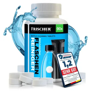 FRISCHER PROFESSIONAL Reinigungstabletten für Trinkflaschen 90 Stück | gründliche & schonende Reinigung von Trinkflaschen, Kannen & Mehrwegbecher aus Edelstahl, Alu, Glas & Kunststoff
