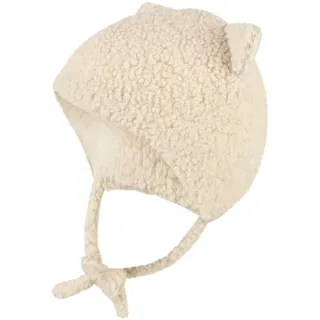 Sterntaler Inkamütze mit Ohren – Teddy-Mütze für Mädchen mit Ohrenklappen und Bindeband – Warm gefüttert mit Baumwollfleece – Kinder Wintermütze, Natur, Größe 51