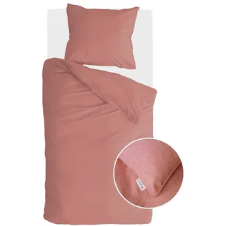 Walra Bettwäsche Vintage Baumwolle Terrakotta - 155x220 cm - Braun