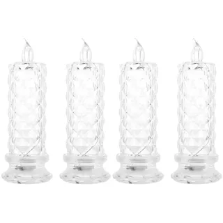 OSALADI Elektrische Kerzen 4Er Set Flackernde Led Kerzenlichter Mit Kreativem Rosendesign Für Romantische Atmosphäre Hochzeit Party Deko Warmes Nachtlicht