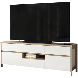 furn.design Finnes TV-Lowboard 164x58x39 cm Weiß/Eiche Holzwerkstoff