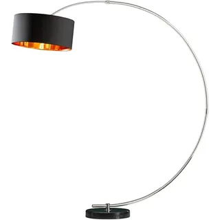 .de Design Bogenlampe Python in schwarz Gold Bogenleuchte mit Dimmer Stehleuchte