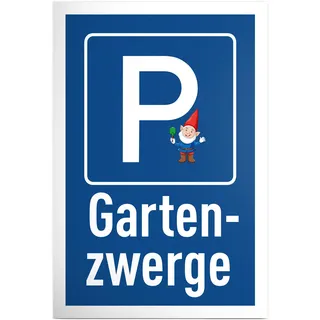 DankeDir! Parkplatz Gartenzwerge - 30 x 20 cm Schild Kunststoff - Lustiges Hinweisschild für Gartenfreunde - Geschenkidee für Gartenliebhaber - Wetterfeste Deko für Garten und Terrasse
