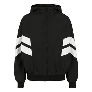 URBAN CLASSICS Crinkle Batwing Jacke Schwarz/Weiß XL