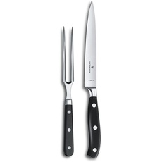 Victorinox, Grand Maître, Profi Tranchier-Set, 2-teilig, Extra Scharfe Klinge, 20 cm, Robuster Kunststoffgriff, Rostfreier Stahl, schwarz