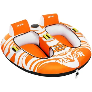 Vevor Fun Tube Set zum Bootfahren, Aufblasbare Schleppboote für 1–2 Personen, 154 kg Wassersport-Schleppschlauch zum Ziehen von Booten – mit Haltegriffen, 840D Vollnylon-Überzug, Sicherheitsventil