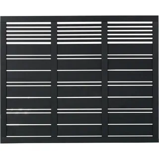 Plus Holz Sichtschutzzaun Silence Nadelholz Schwarz 176 cm x 140 cm