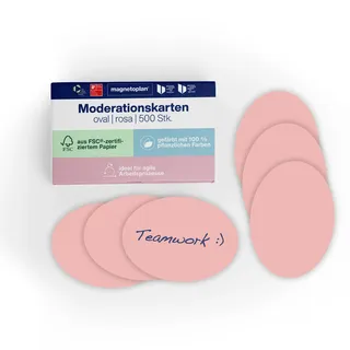 Magnetoplan Zubehör Präsentieren, Kommunikationskarte oval, 190x110 mm rosa