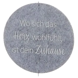 Cepewa Filzgirlande Deko Girlande Wandhänger Wanddeko grautöne mit Sinn-Spruch ca 145cm (Hellgrau)
