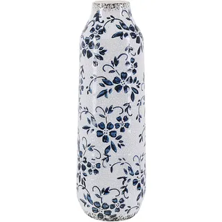Beliani Blumenvase Steinzeug weiß Mulai