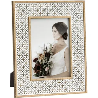 Afuly Bilderrahmen 13x18 Boho Holz Beige Braun Fotorahmen Retro Desk Deko Wohnzimmer Wand Hochzeit Geburtstag Jahrestag Umzug Geschenke für Frauen Mama Papa Couple Famili Freunde