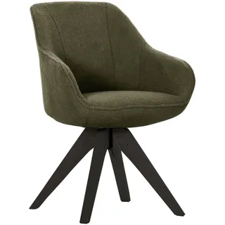 Landscape Armlehnstuhl , Schwarz, Dunkelgrün , Textil , Eiche , massiv , Uni , eckig , 60x83x65 cm , Stoffauswahl, Typenauswahl, Sitzfläche 360° drehbar , Esszimmer, Stühle, Polsterstühle