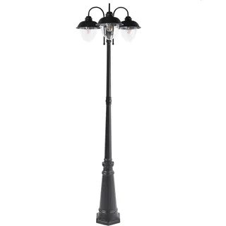 Beliani Außenleuchte Aluminium 209,0 cm 3 Flammig Schwarz