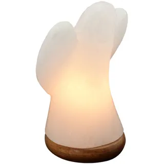 HIMALAYA SALT DREAMS Salzkristall-Tischlampe »Engel«, Leuchtmittel E14   Leuchtmittel wechselbar, Handgefertigt aus Salzkristall - jeder Stein ein Unikat, H: ca.19 cm, weiß