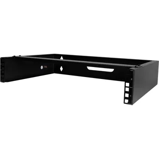Startech StarTech.com 2HE Wandmontage Netzwerkschrank klein - 19 Zoll Patchhalter/Rackschrank - Industriegehäuse/Industrieschrank für wandmontage - Serverschrank 35kg Tragkraft, Schwarz (RACK-2U-14-BRACKET)