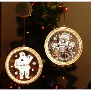 Foxter 3D-LED-Weihnachtskugel mit Saugnapf, 16 cm