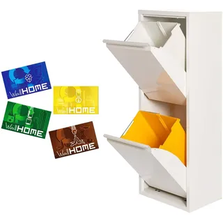 well home mobiliario & decoración Mülltrennsystem 34 l Mattweiß