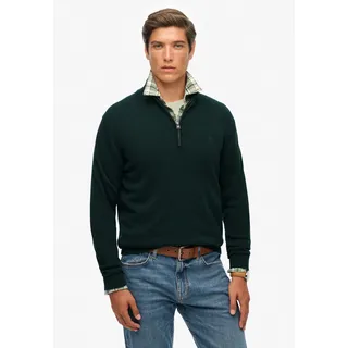 Superdry für Herren. M6110690A Pullover Essentials Half Zip grün M, Lässig, Baumwolle,