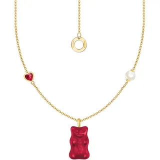 Thomas Sabo Kette mit Anhänger Goldbär Gold/Rot/Weiß