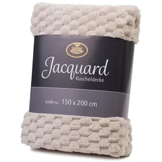 Gözze - Bubbles Wohndecke, Jacquard, 100% Polyester (Mikrofaser), 150 x 200 cm - Creme