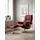 Relaxsessel Mayfair Leder 83 x 102 x 74 cm Rot mit Hocker