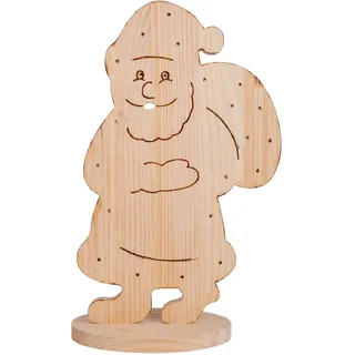 NÄVE Outdoor LED Weihnachtsdeko Holz Santa 80 cm