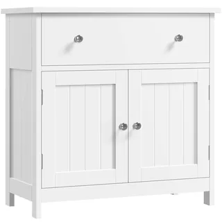 Yaheetech Waschbeckenunterschrank Unterschrank mit Schublade und 2 Türen Landhausstil Waschtischunterschrank Badmöbel für Badezimmer, 60 x 30 x 60 cm
