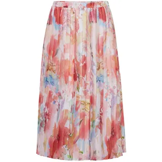 GOLDNER Schlupfrock »Kurzgröße Plisseerock mit floralem Druck«, orange