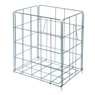 racon® Papierkorb m-waste, ca. 30 Liter, Metall, weiß beschichtet, H 380 mm, B 320 mm, T 250 mm