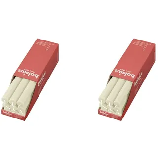 Bolsius - Rustik Stabkerzen - Elfenbein - 9 Stück - 27 x 2.3 cm - Länge Brenndauer 13 Stunden - Unparfümierte - Natürliches Pflanzenwachs - Ohne Palmöl (Packung mit 2)