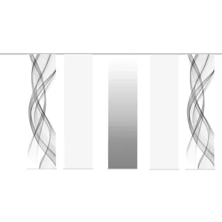 HOME WOHNIDEEN FERROLA Schiebegardine Klettband 60 x 60 cm Grau 5 Stk.
