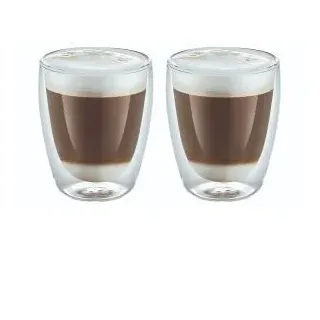 Weis Gläser-Set L Doppelwandig aus Borosilikatglas 220ml, Maße: 8cm x 8cm x 10cm, 17088