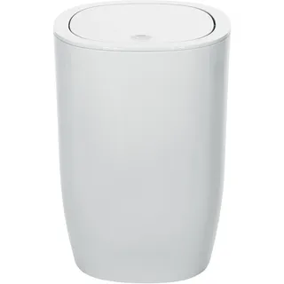 Spirella Design Kosmetikeimer Pure Treteimer Schwingdeckeleimer Abfallbehälter mit Schwingdeckel 5 Liter (ØxH): 17 x 25 cm Weiß