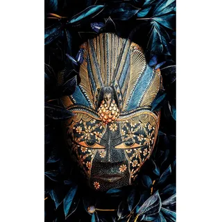 Wandkraft Aluminiumbild , Blau, Schwarz, Goldfarben, Dunkelblau , Metall, Kunststoff , 70x118 cm , Bilder & Rahmen, Bilder, Aluminium-Bilder