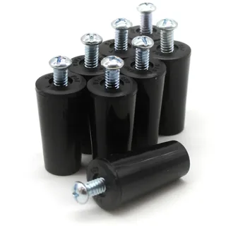 DOJA Barcelona | Rolladenstopper | Packung mit 8 Stück | Jalousie Stopper Schwarz | Länge 60mm | PVC | Rollo Ersatzteile | Jalousien Zubehör| Jalousie-Anschlagpuffer | Anschlagstopper für Rollladen