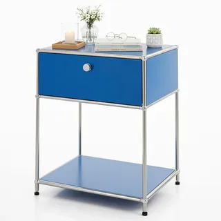 Floordirekt Standregal , Blau , Metall , 50x65x40 cm , stehend , Wohnzimmer, Regale, Bücherregale