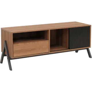 MCW TV-Rack O40 MDF Metall Melamin 49x120x40cm Natur