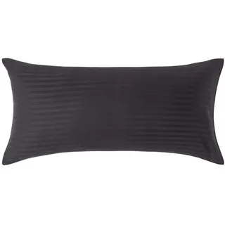 Homescapes Kissenbezug Damast 40 x 80 cm Schwarz