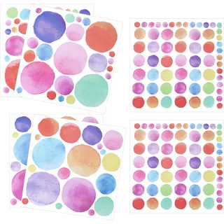 194 Stück Wandtattoo Punkt,Bunt Wandtattoo Wandsticker,Aquarell Polka Dots Wandaufkleber,Tupfen Wandsticker für Mädchen Junge Schlafzimmer,Selbstklebend Kreise Pastell Stickers Babyzimmer Deko