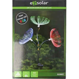EZSolar Solar Gartenstecker LED Design-Licht Löwenzahn Farbwechsel 3 Blumen GL090EZ - Transparent