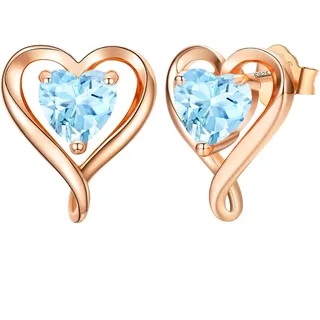 LAVUMO Ohrringe Silber 925 Echt 5A Zirkonia Herz Ohrstecker Geschenke für Frauen Freundin Mama Beste Freundin Mutter Oma zum Geburtstag Valentinstag Weihnachten Schmuck Damen