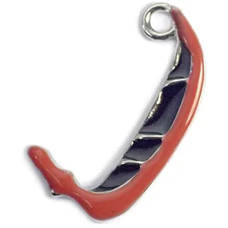 INNSPIRO NICE CHARMS Gondel Anhänger schwarz und rot 20x11mm 25u., 10x13mm., Metall, Kein Edelstein