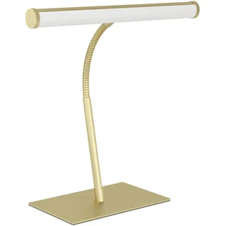 EGLO Tischleuchte "RICCIONE Tischlampe - Stahl, Alu - LED - 1X5W - IP20" LED-Modul 1 Stk. Kaltweiß  Neutralweiß  Warmweiß Nachttischlampe, Schreibtischleuchte, Leselampe, L30 x B19 x H39,5 cm, messing, gebürstet