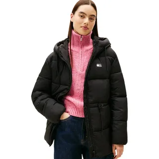 Tommy Hilfiger Tommy Jeans Damen Tjw Hooded Midi Jacket Dw0dw21626 Pufferjacke, Black (Black), XL EU