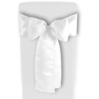 Gräfenstayn® 10er-Set Stuhlschleife Louisa aus Satin 275x15 cm - Satinschleife Tischläufer Stehtisch-Schleife - mit Öko-Tex Siegel „Geprüftes Vertrauen“ (Weiß)