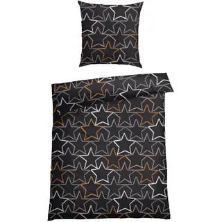 Schiesser Bettwäsche »Lizzy aus weicher Baumwolle mit coolem Sterne-Print« 2 Stk. tlg. MADE IN GREEN by OEKO-TEX®-zertifiziert, grau